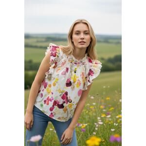 Fairhope Floral Ruffle Sleeve Women's Top